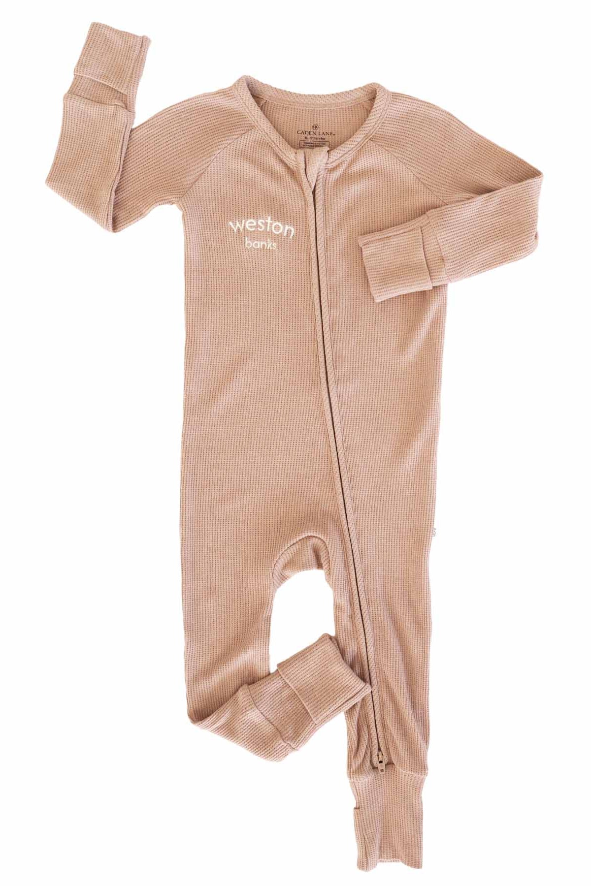 Embroidered Bamboo Waffle Convertible Zip Rompers | Mountain Haze