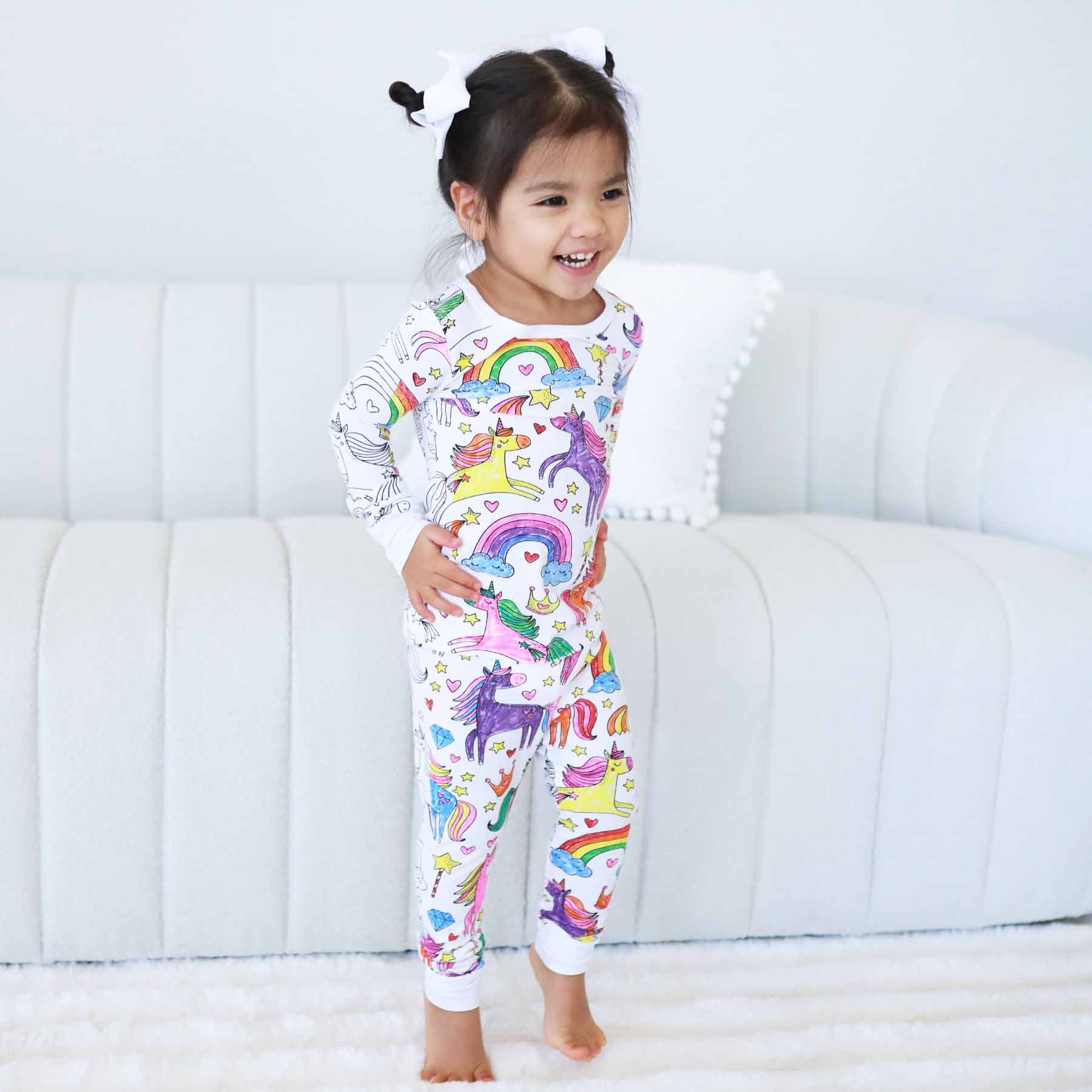 Colorable Two Piece Pajama Set | Enchanted Unicorns