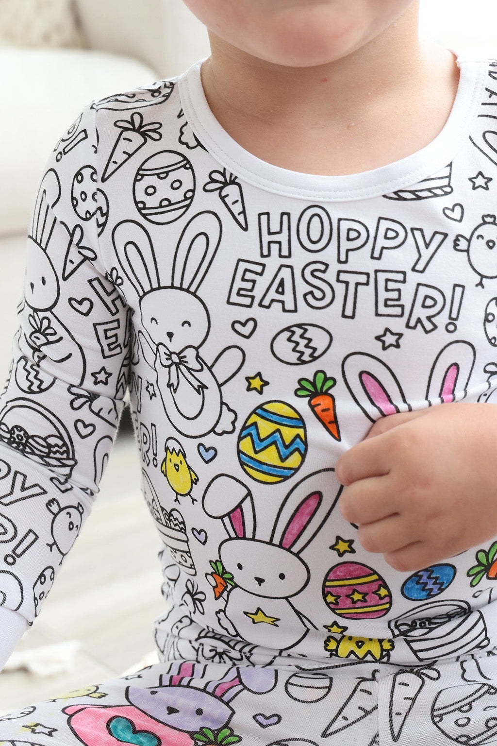 Colorable Two Piece Pajama Set | Hoppy Easter