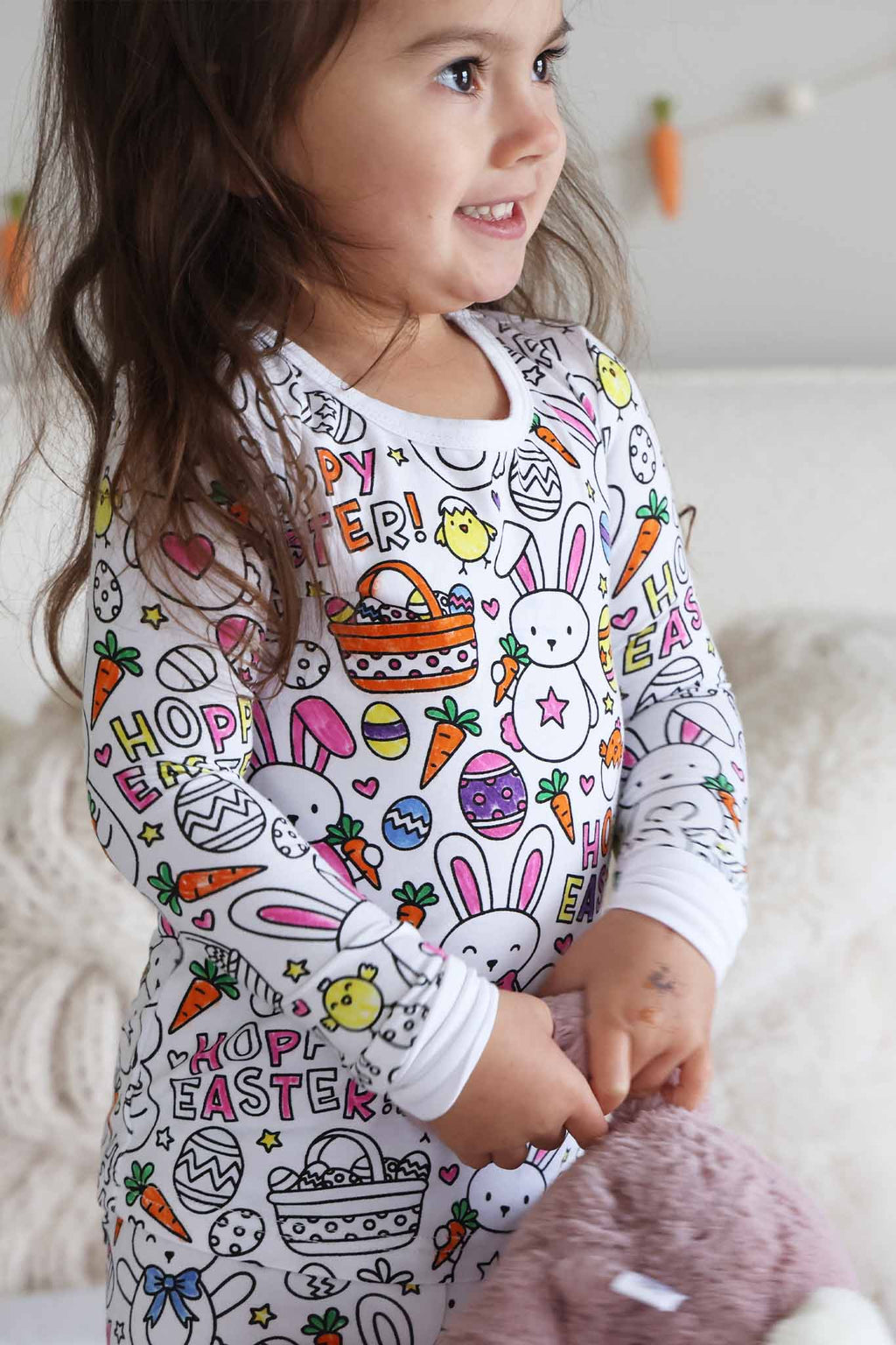 Colorable Two Piece Pajama Set | Hoppy Easter