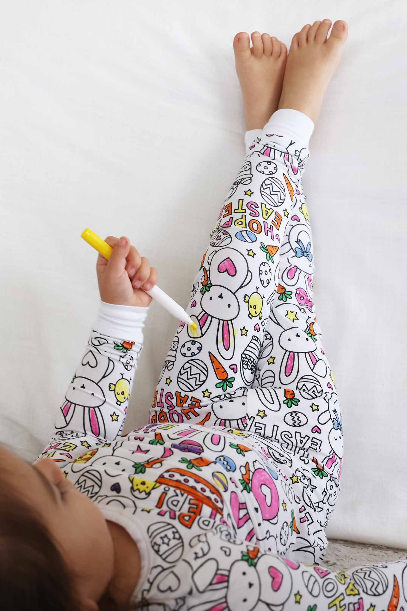 Colorable Two Piece Pajama Set | Hoppy Easter