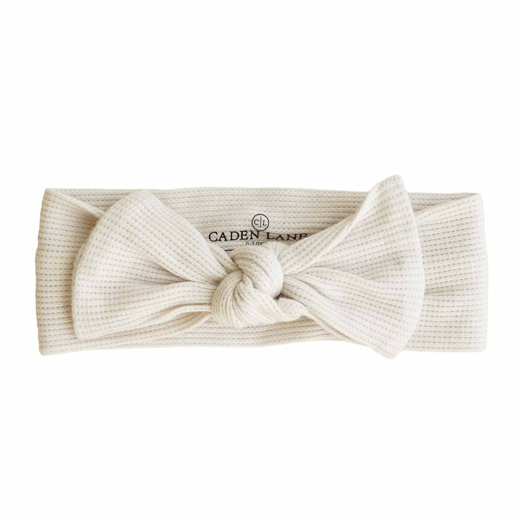Bamboo Waffle Knit Large Bow Headwraps