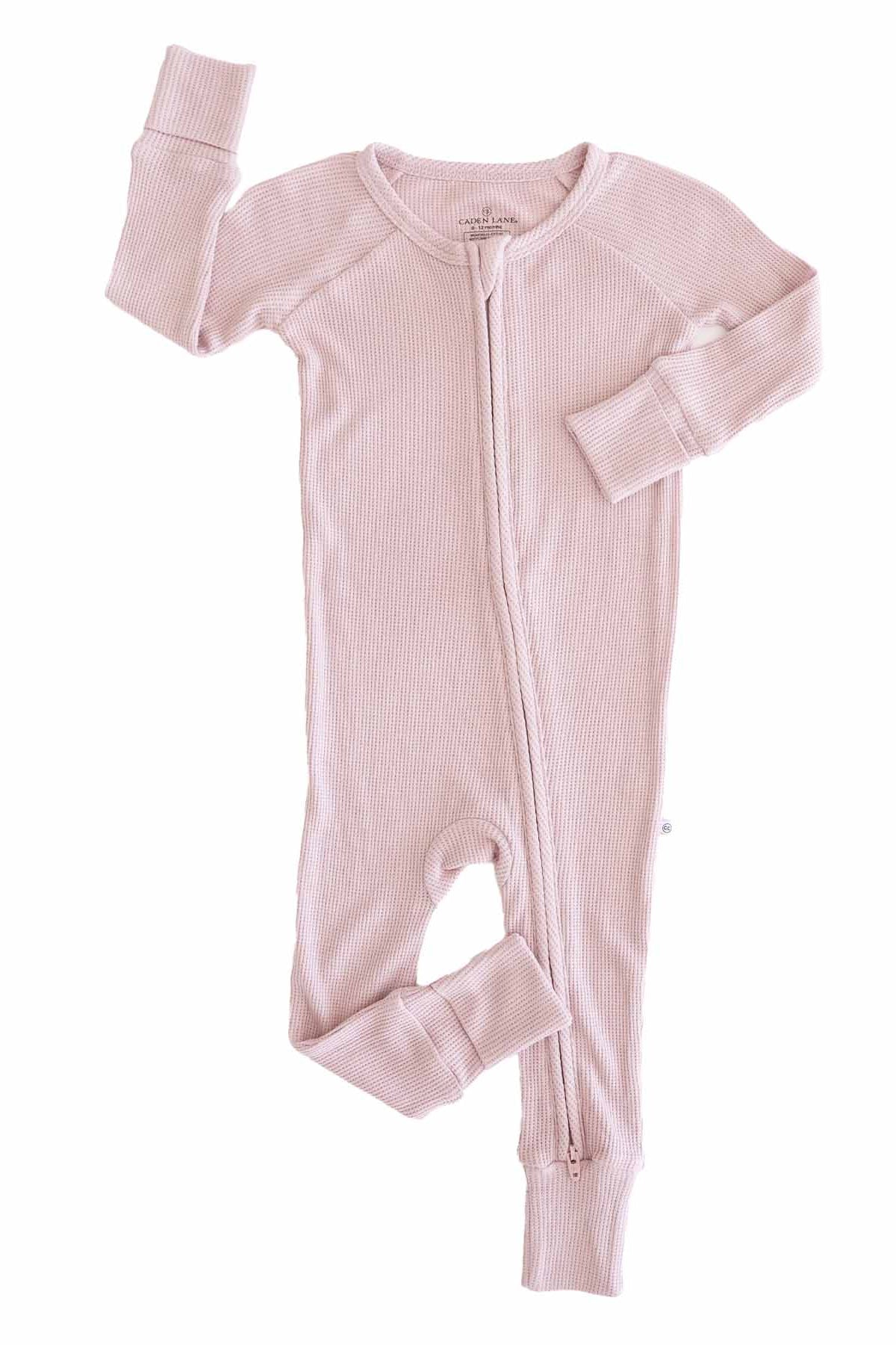 Embroidered Bamboo Waffle Convertible Zip Rompers | In Bloom