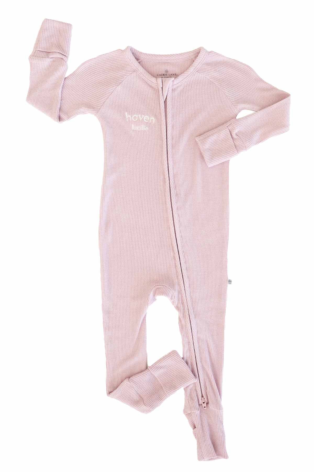 Embroidered Bamboo Waffle Convertible Zip Rompers | In Bloom