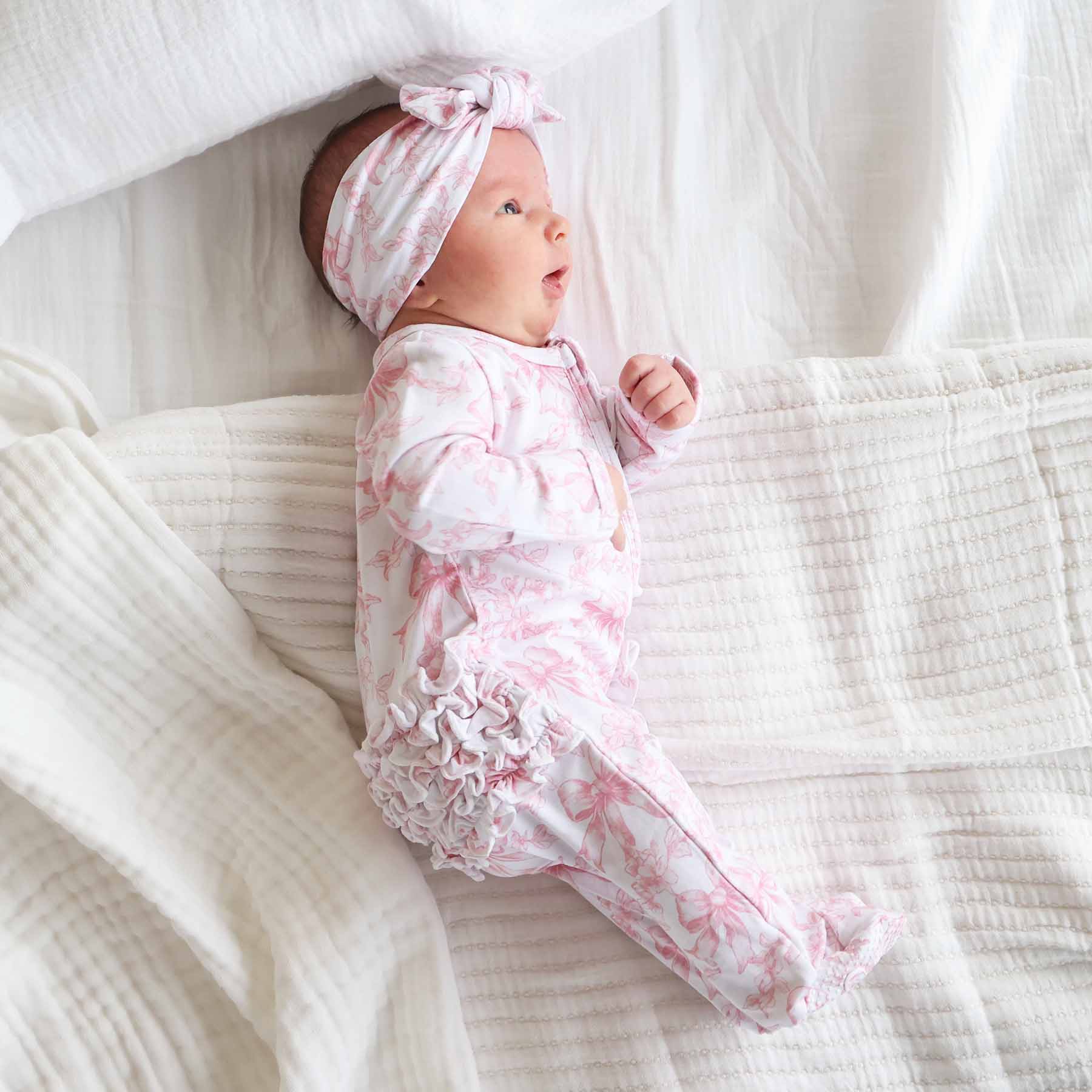 Fancy Frills Knit Large Bow Headwrap