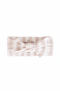 Latte Stripes Bamboo Waffle Knit Large Bow Headwrap