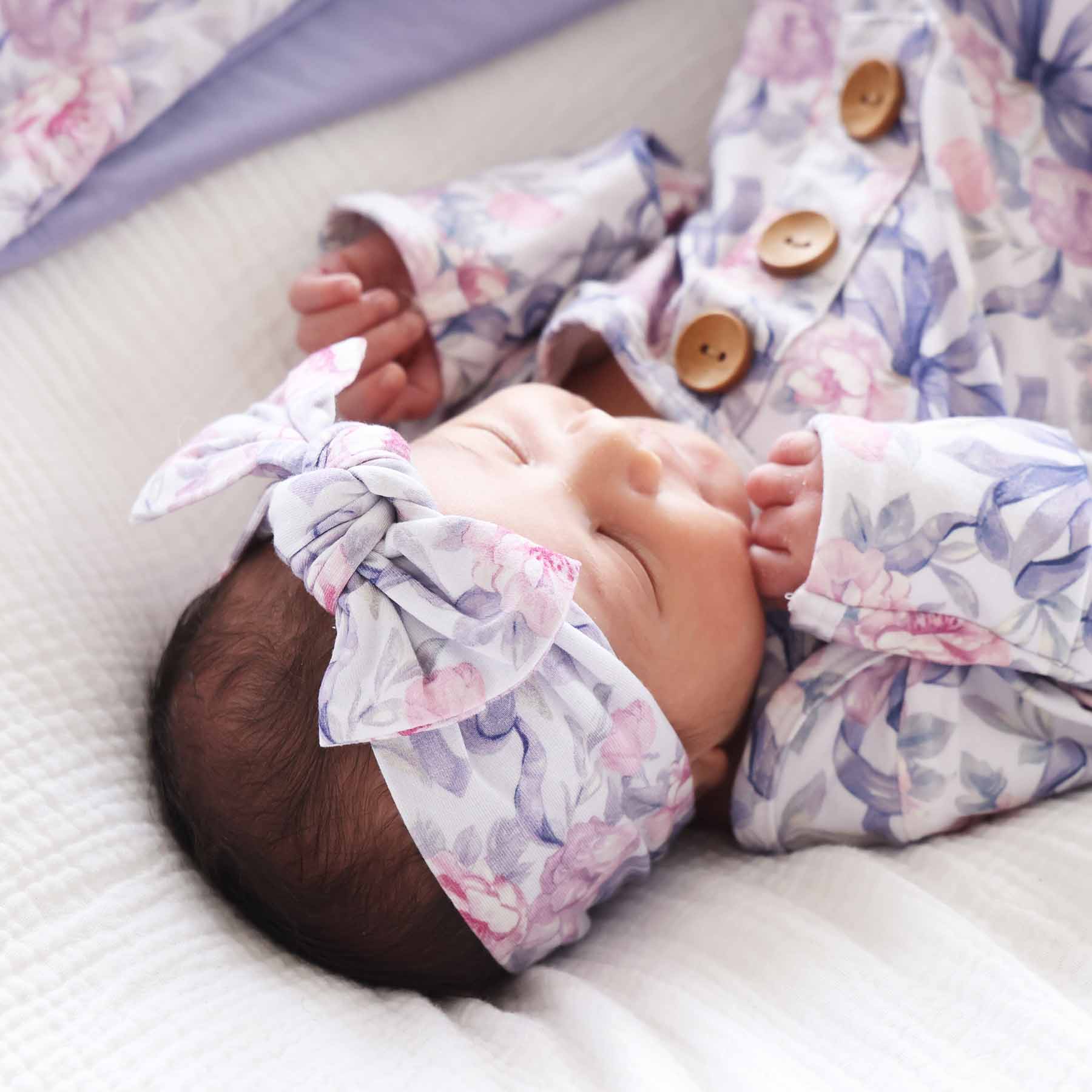 Leighton's Lavender Knit Large Bow Headwrap