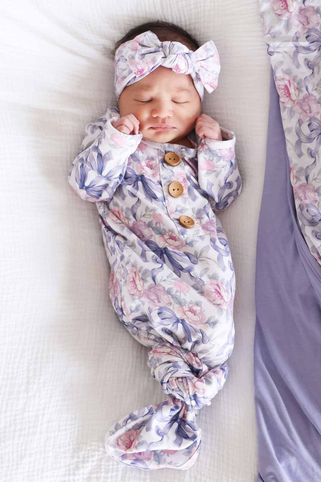 Leighton's Lavender Knit Large Bow Headwrap