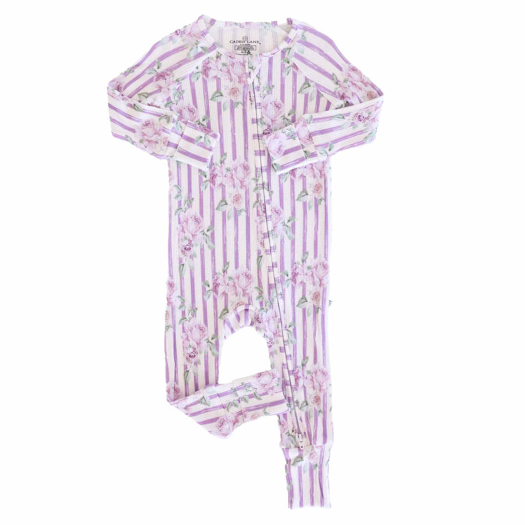 Lila's Lilacs Bamboo Waffle Convertible Zip Romper