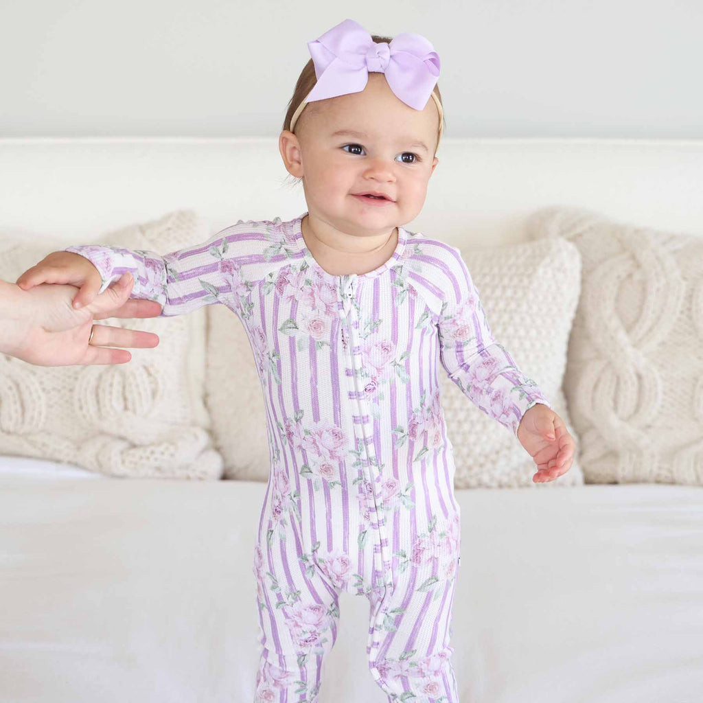Lila's Lilacs Bamboo Waffle Convertible Zip Romper