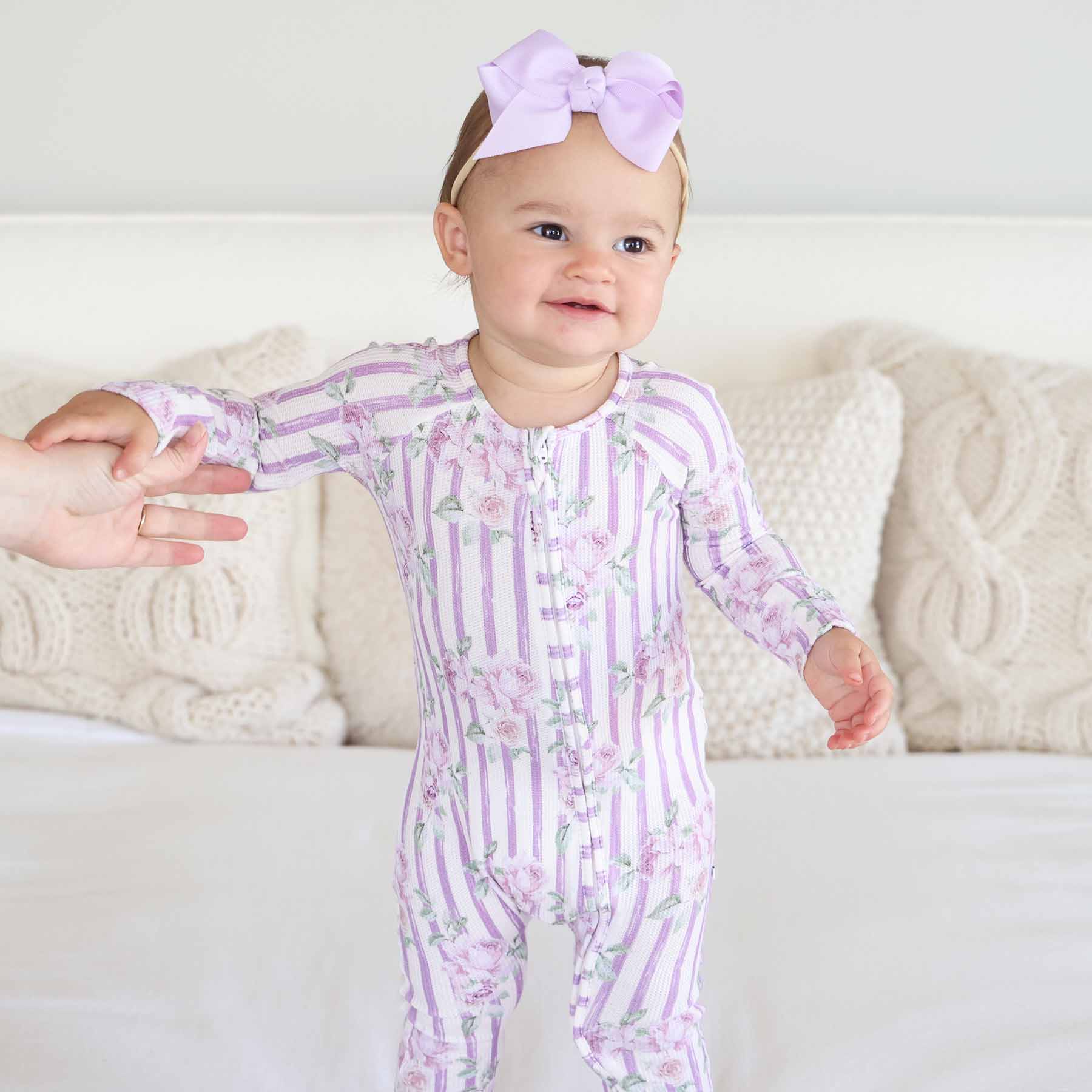 Lila's Lilacs Bamboo Waffle Convertible Zip Romper