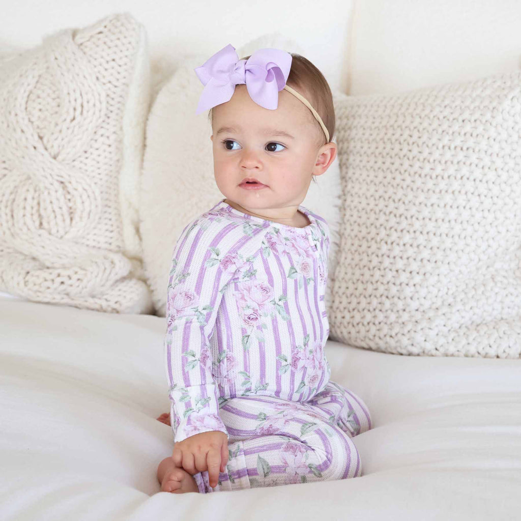 Lila's Lilacs Bamboo Waffle Convertible Zip Romper