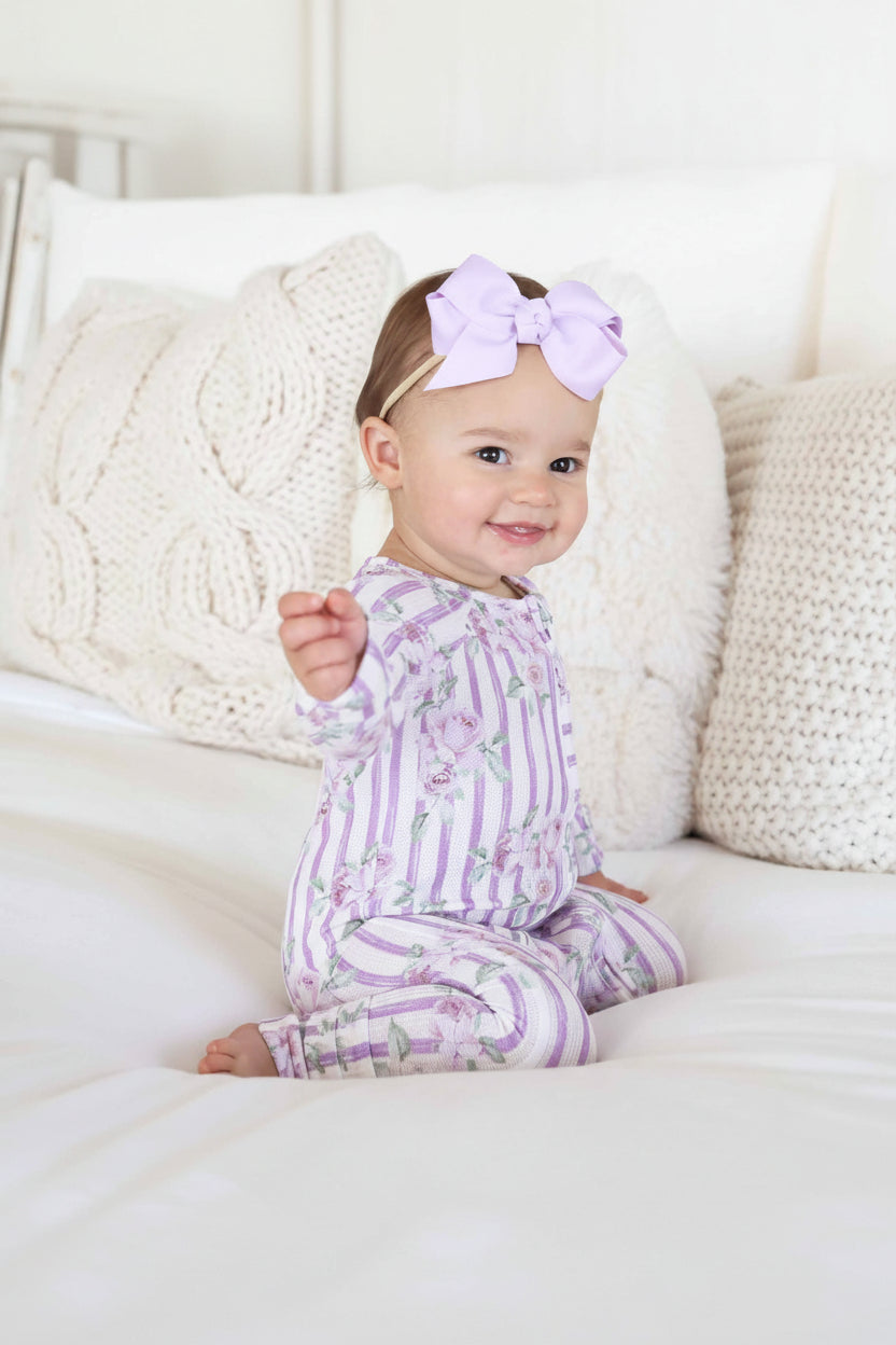Lila's Lilacs Bamboo Waffle Convertible Zip Romper