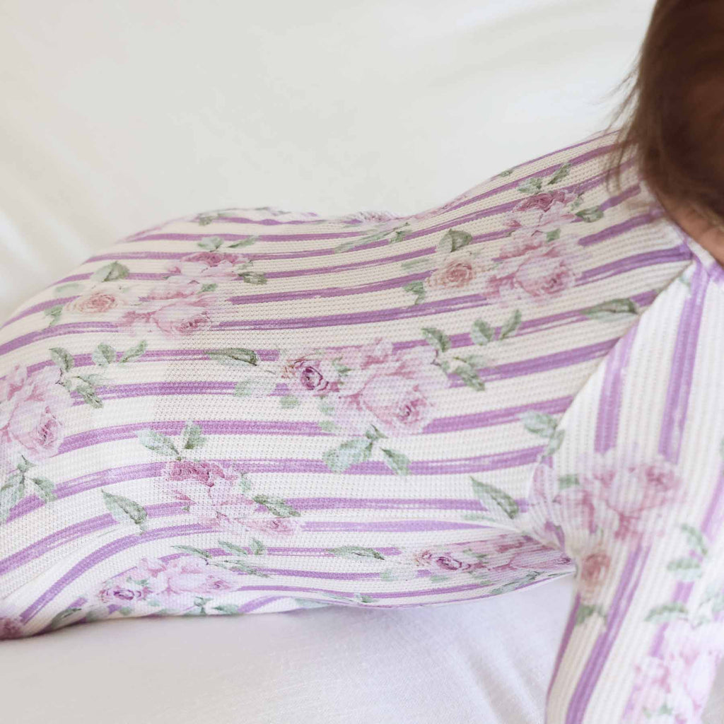 Lila's Lilacs Bamboo Waffle Convertible Zip Romper