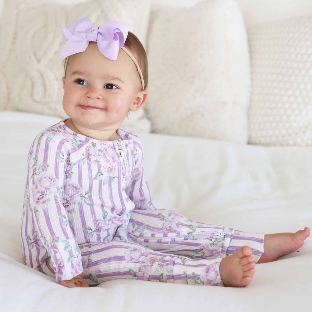 Lila's Lilacs Bamboo Waffle Convertible Zip Romper