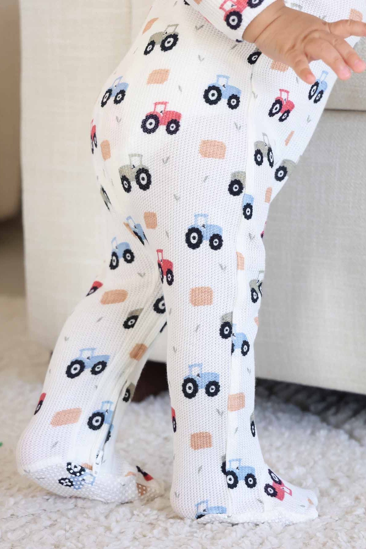 Little Farmer Bamboo Waffle Zipper Footie