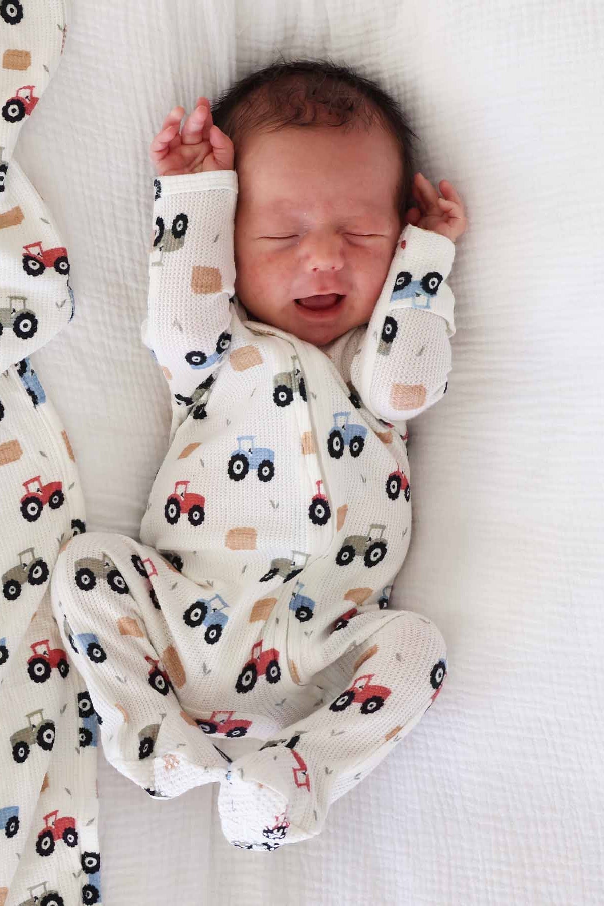 Little Farmer Bamboo Waffle Zipper Footie