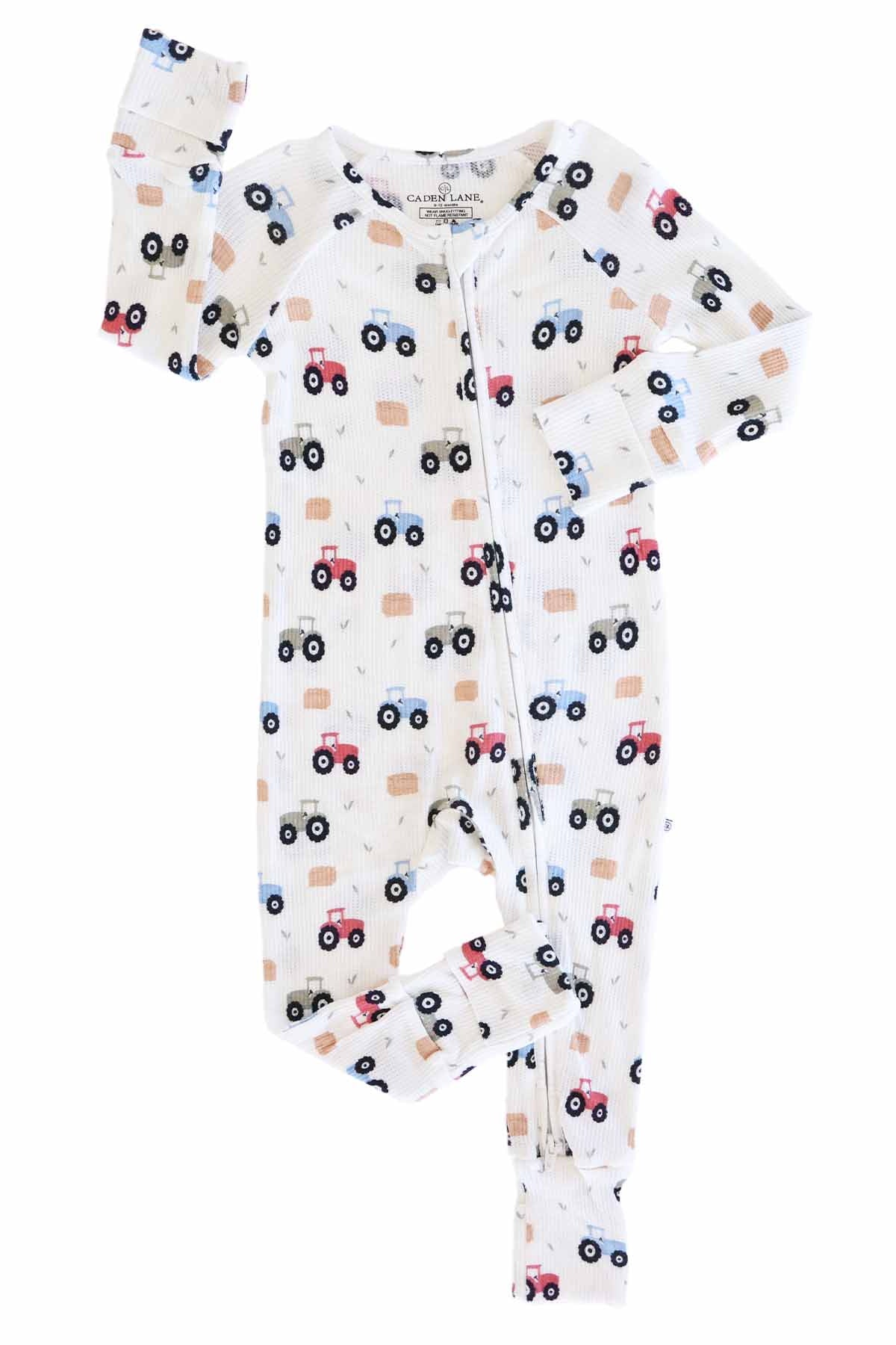 Little Farmer Bamboo Waffle Convertible Zip Romper