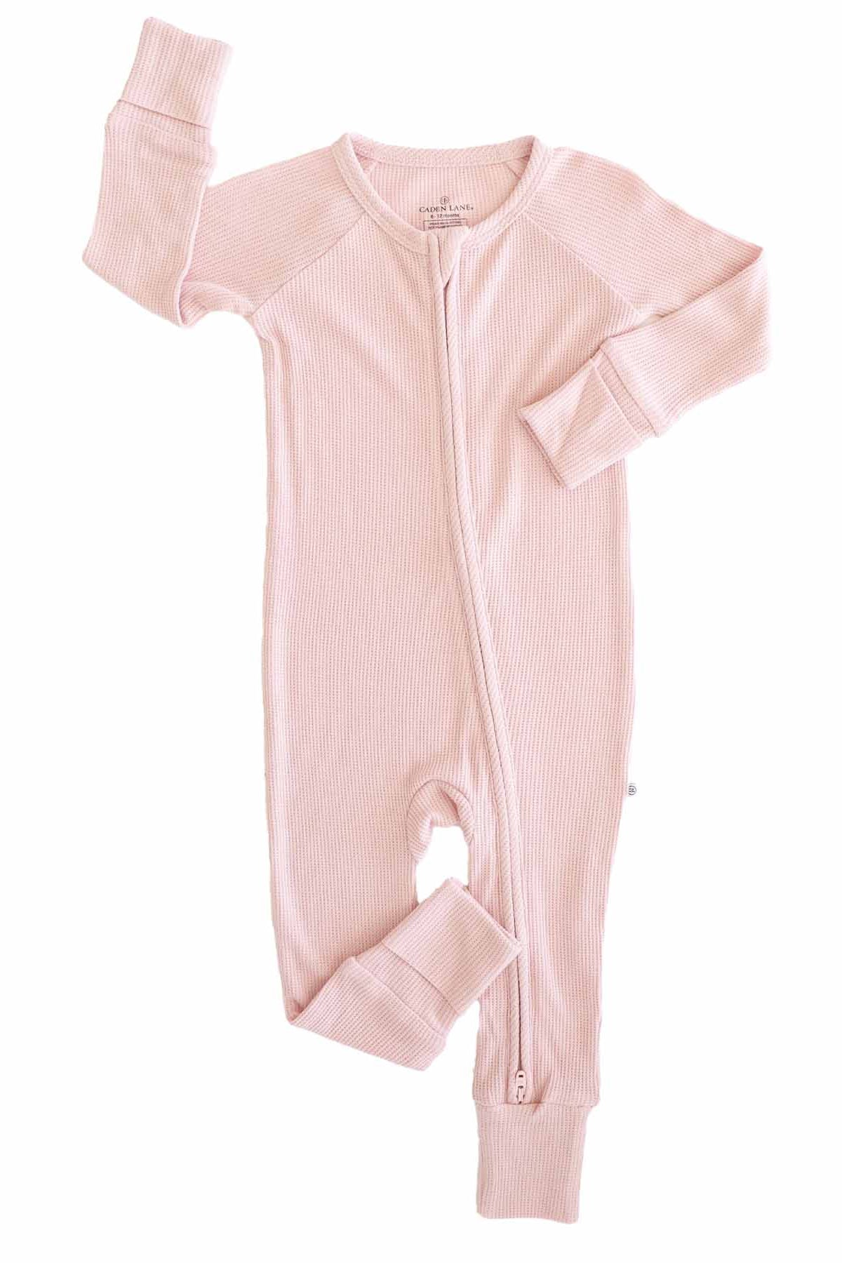 Embroidered Bamboo Waffle Convertible Zip Rompers | In Bloom