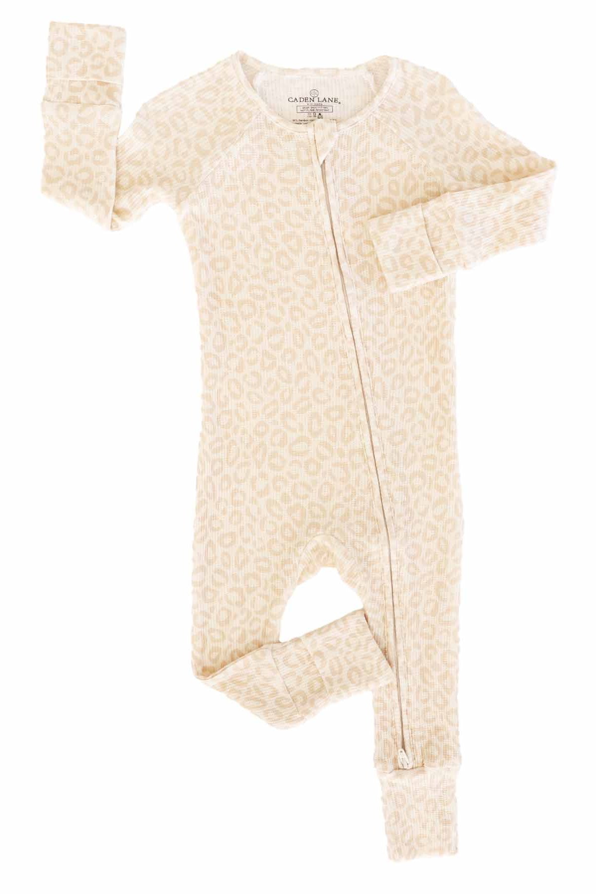 Lovely Leopard Bamboo Waffle Convertible Zip Romper