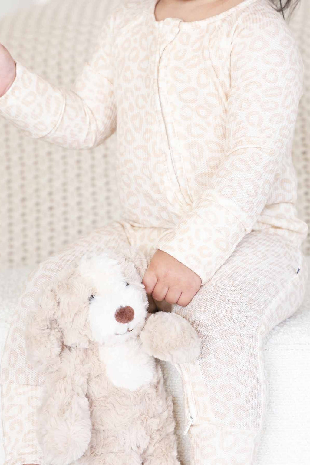 Lovely Leopard Bamboo Waffle Convertible Zip Romper