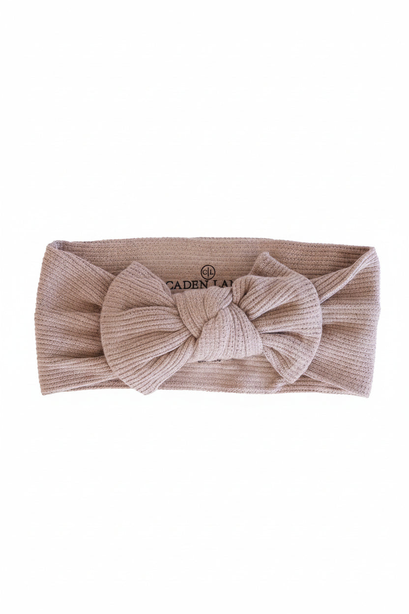 Bamboo Waffle Knit Large Bow Headwraps