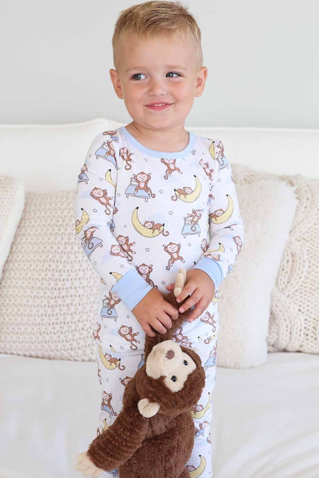 Monkey See, Monkey Snooze Two Piece Pajama Set