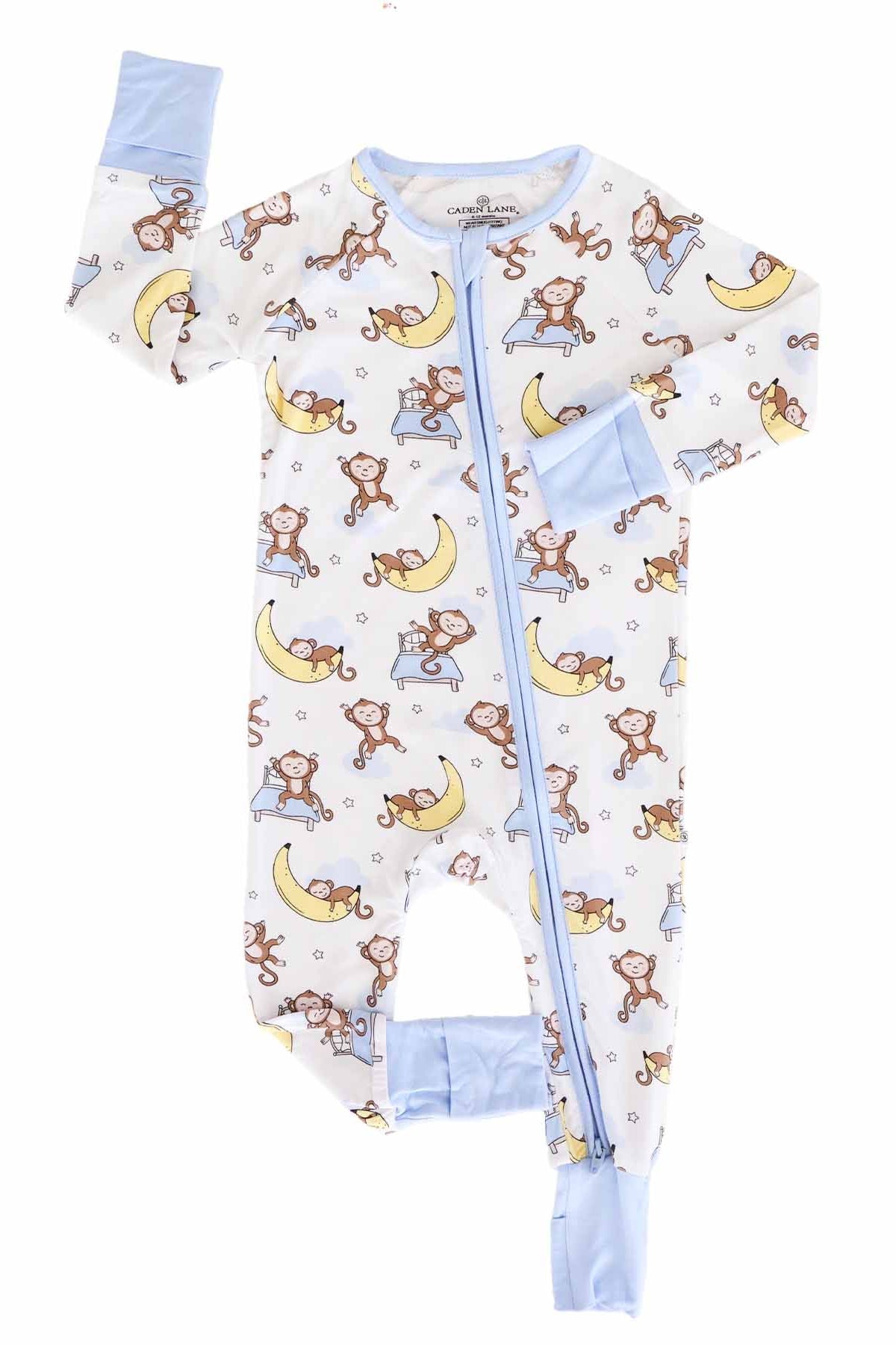 Monkey See, Monkey Snooze Convertible Zip Romper