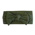 Solid Olive Knit Large Bow Headwrap