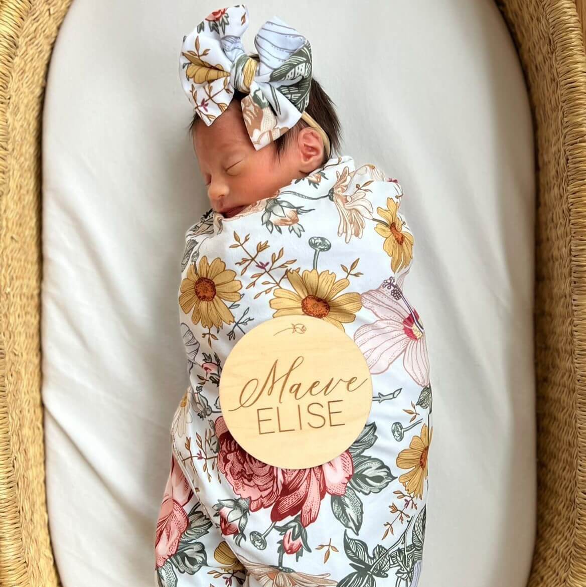 Peyton's Vintage Floral Knit Bow Headband