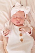Bamboo Waffle Knit Large Bow Headwraps
