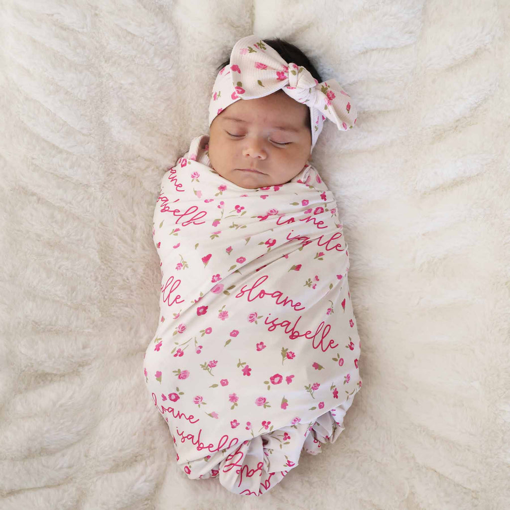 Penny's Posies Bamboo Waffle Knit Large Bow Headwrap