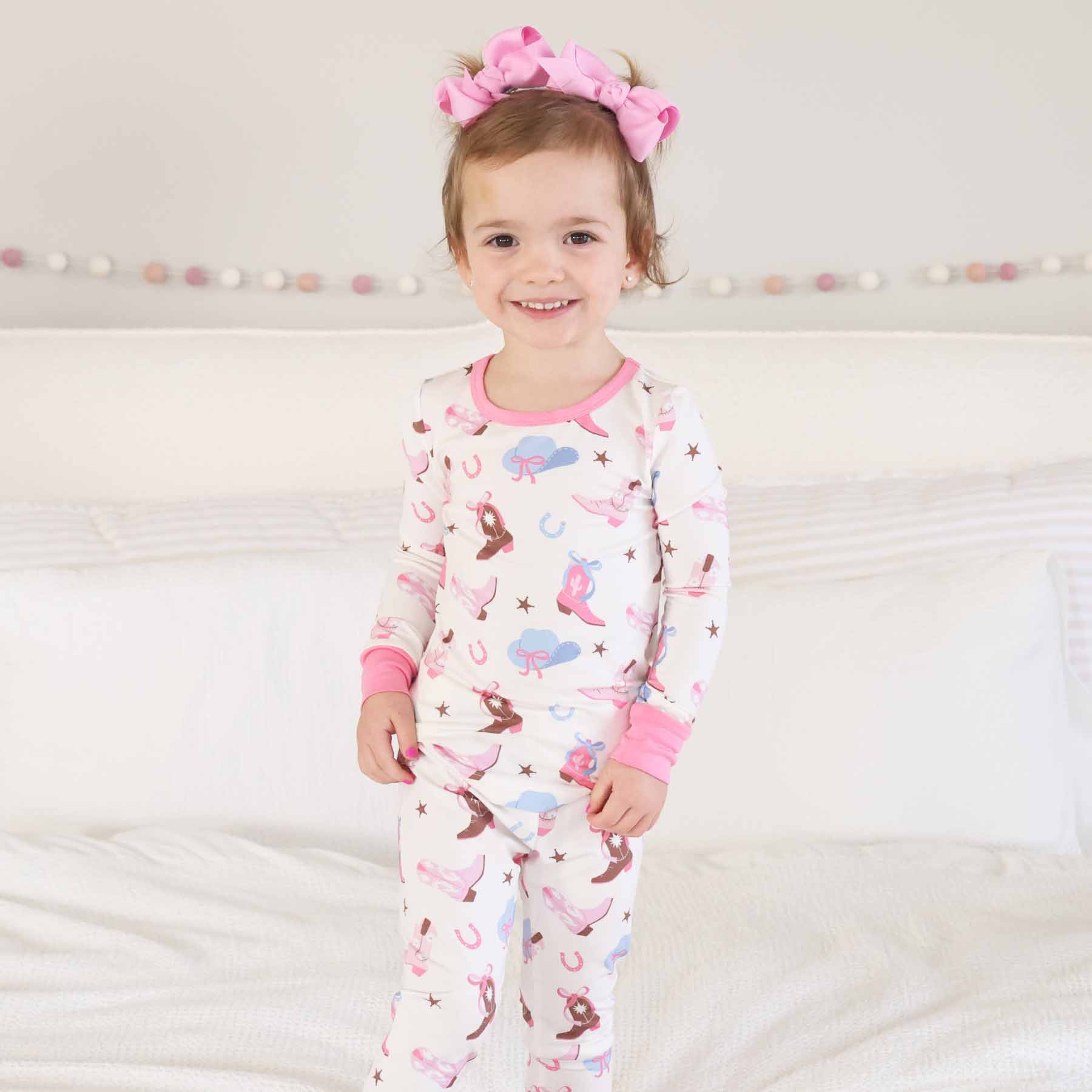 Boot Scootin' Two Piece Pajama Set | Pink