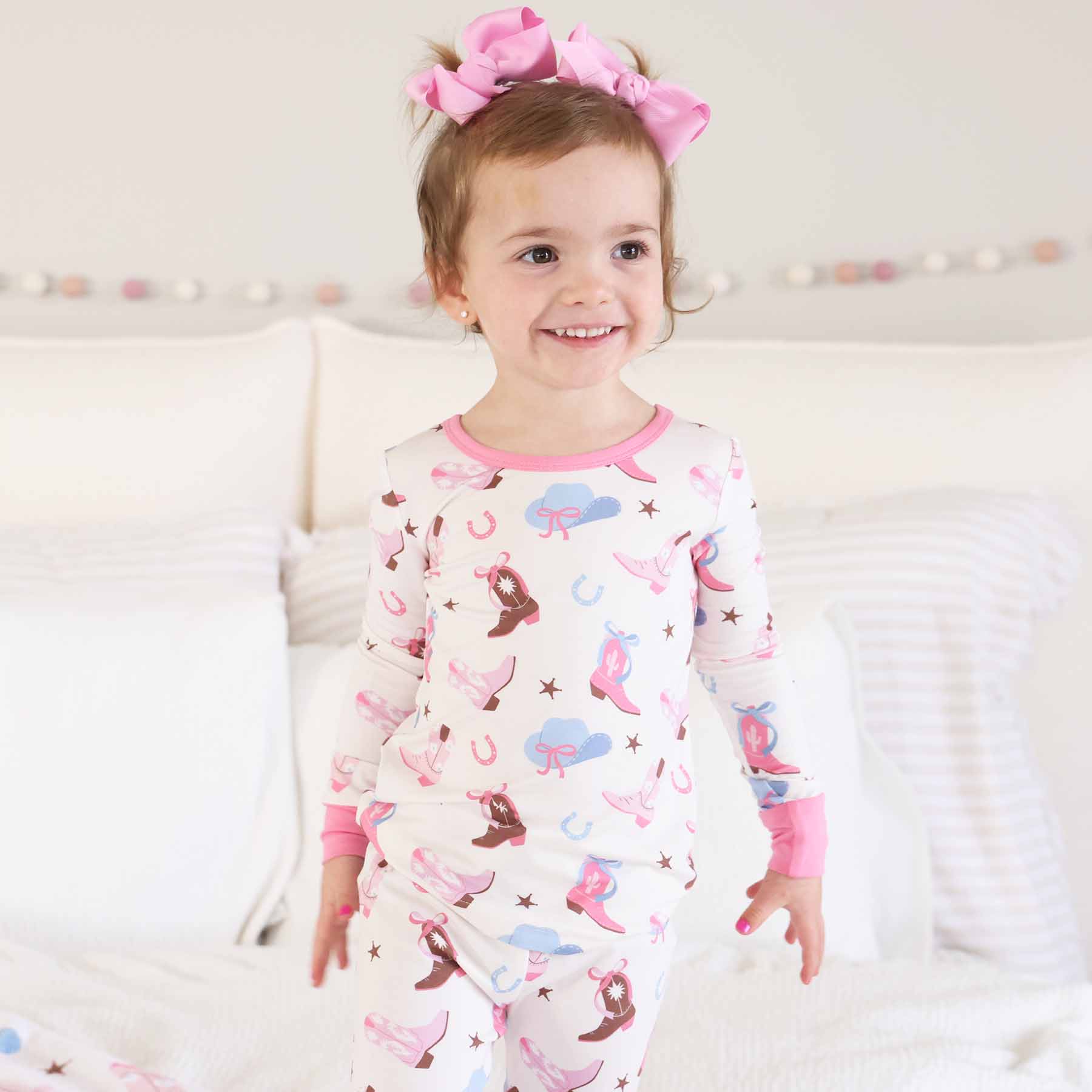 Boot Scootin' Two Piece Pajama Set | Pink