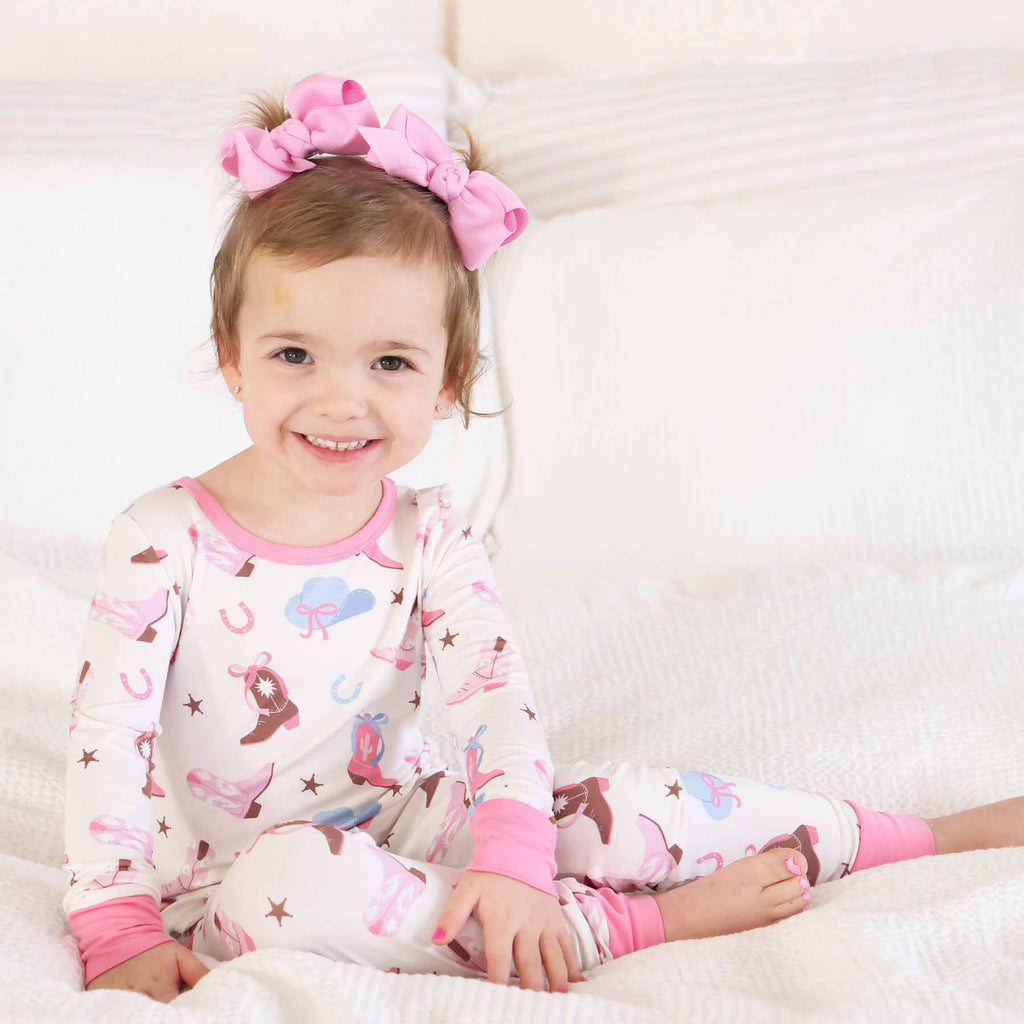 Boot Scootin' Two Piece Pajama Set | Pink