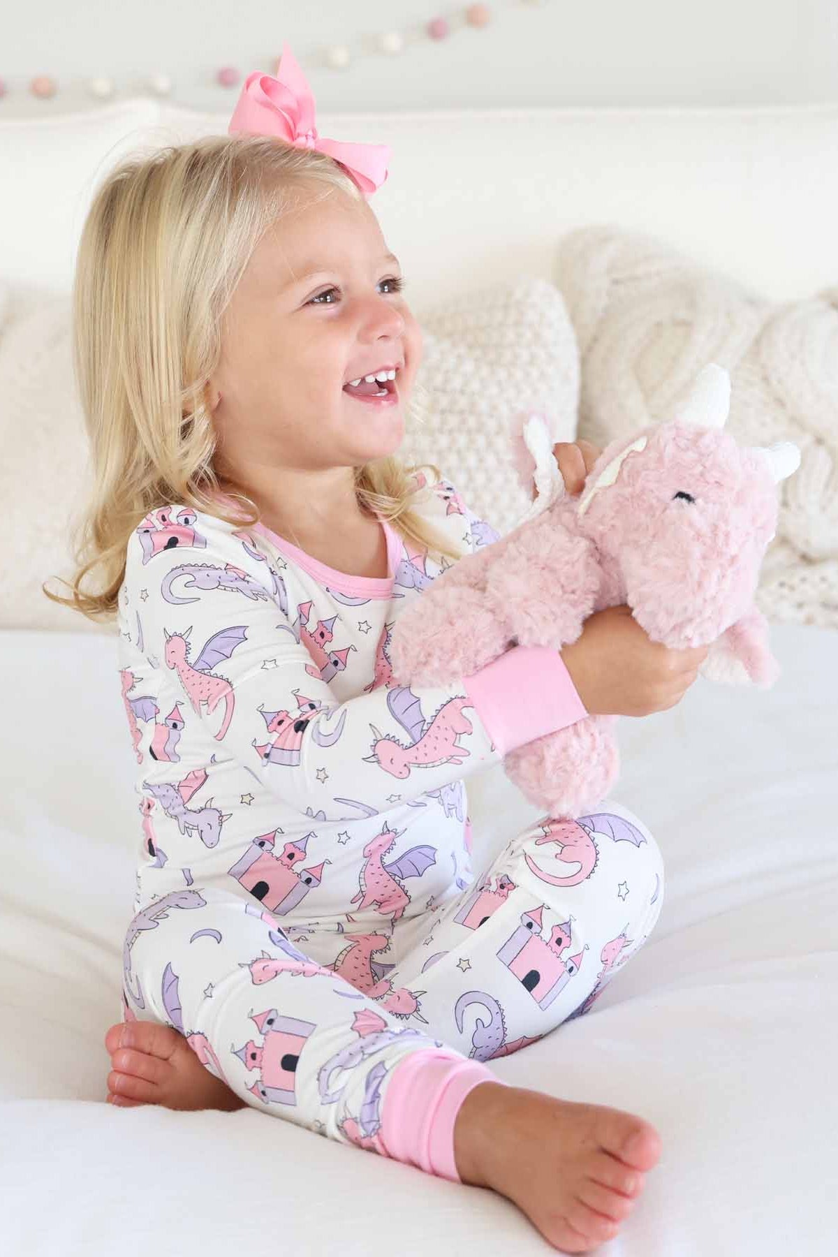 Dragon Adventure Two Piece Pajama Set | Pink