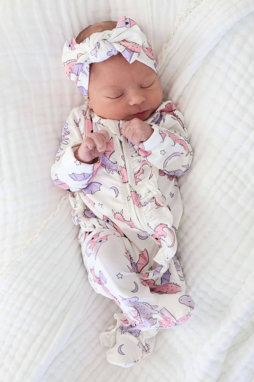Dragon Adventure Knit Large Bow Headwrap | Pink