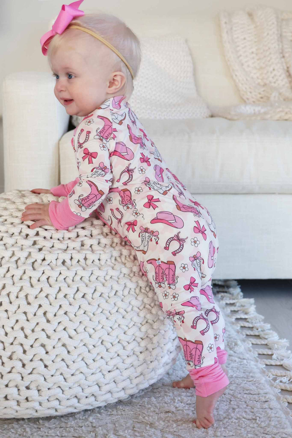 Rodeo Dreams Convertible Zip Romper | Pink