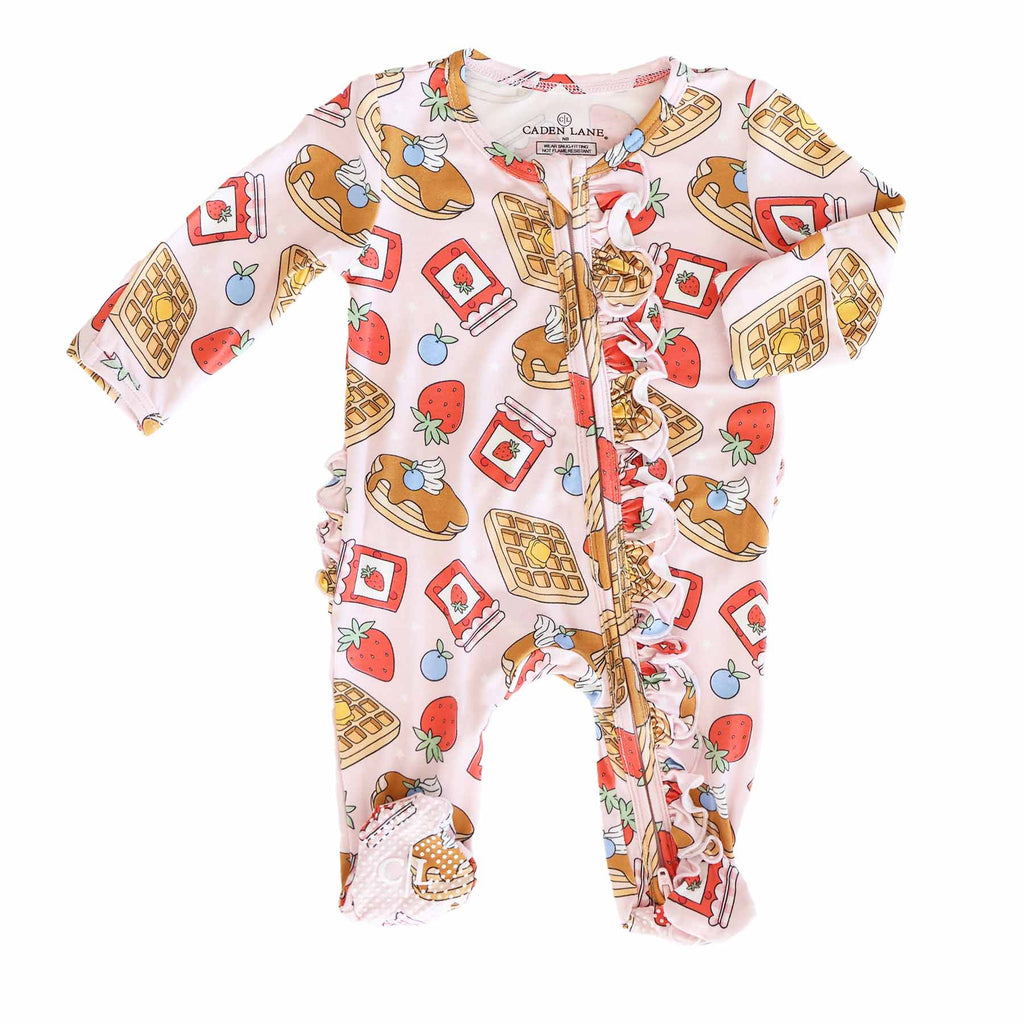 Sweet Stacks Ruffle Zipper Footie | Pink