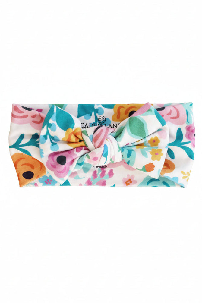 Pretty Poppies Knit Large Bow Headwrap