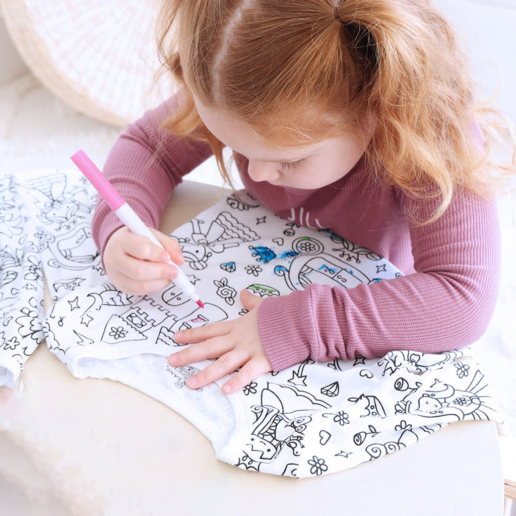 Colorable Two Piece Pajama Set | Far Far Away