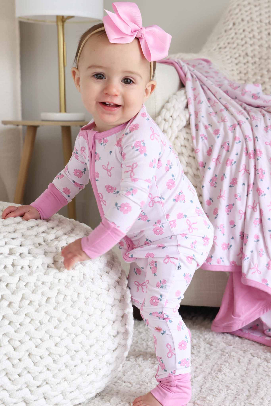 Ribbon & Roses Convertible Zip Romper | Pink