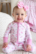 Ribbon & Roses Convertible Zip Romper | Pink