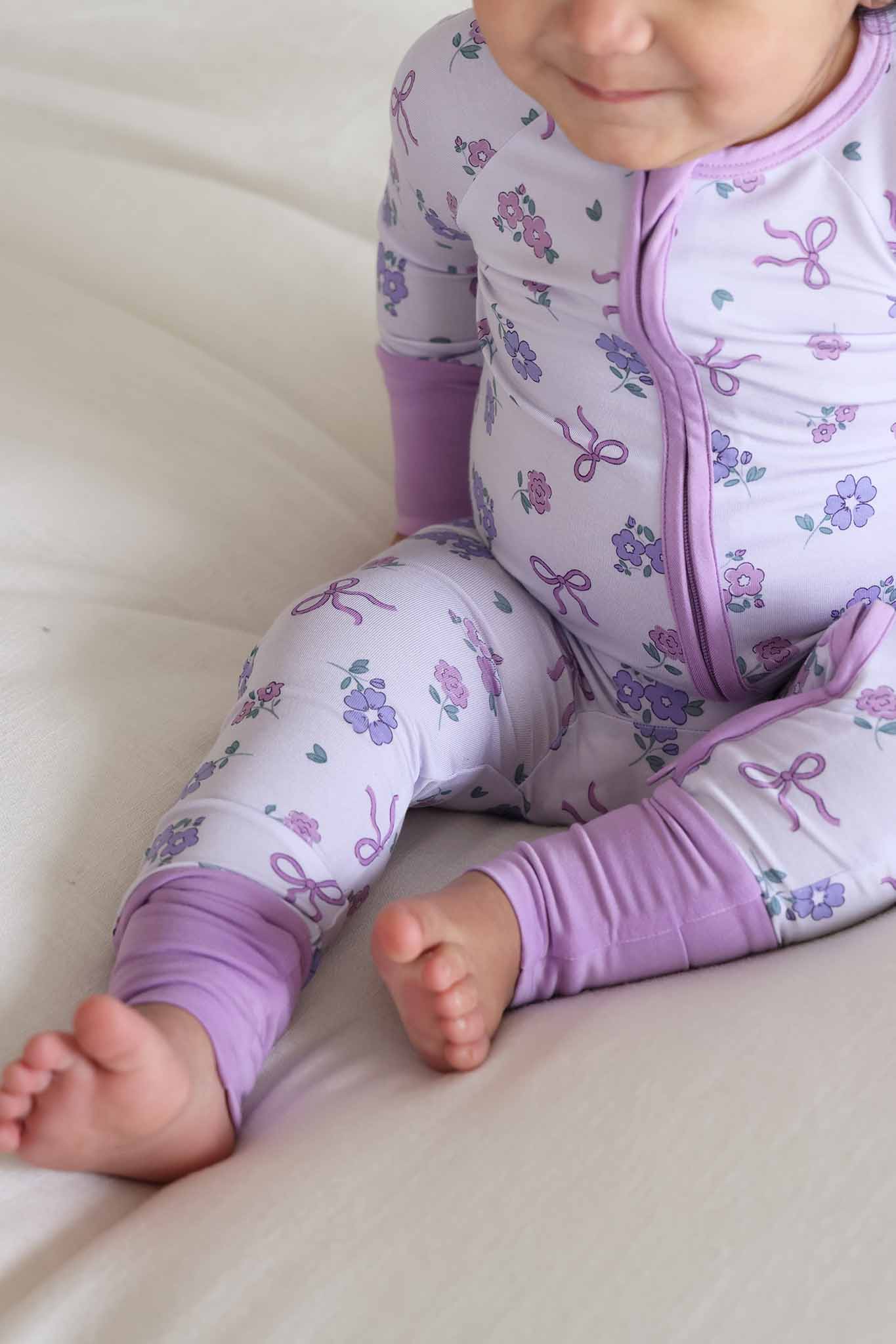 Ribbon & Roses Convertible Zip Romper | Purple