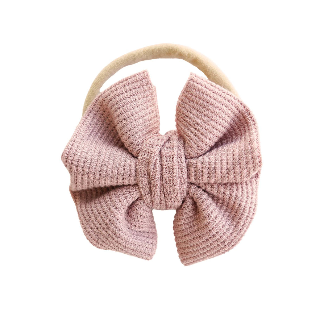 Bamboo Waffle Bow Headbands