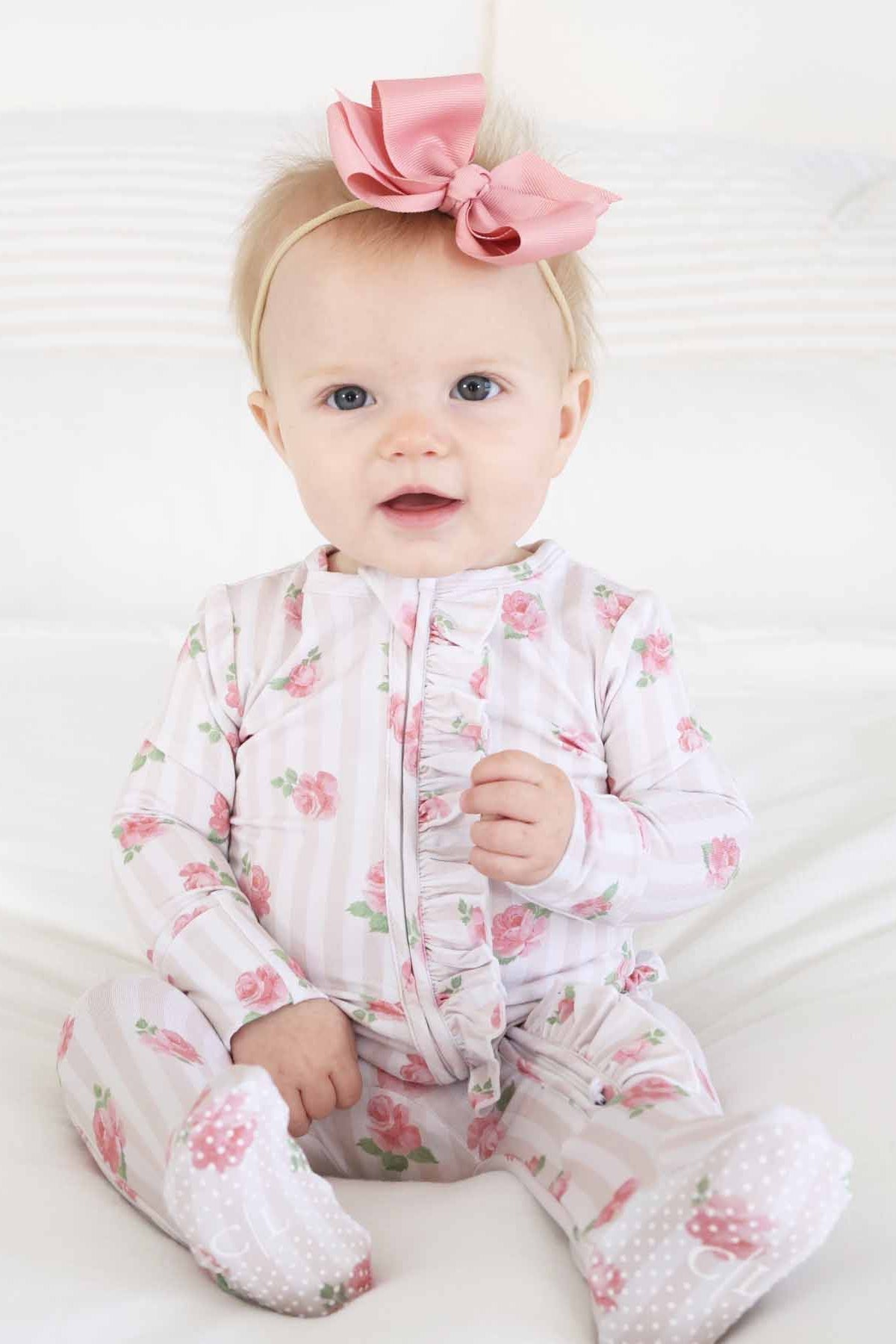 Rosy & Cozy Ruffle Zipper Footie