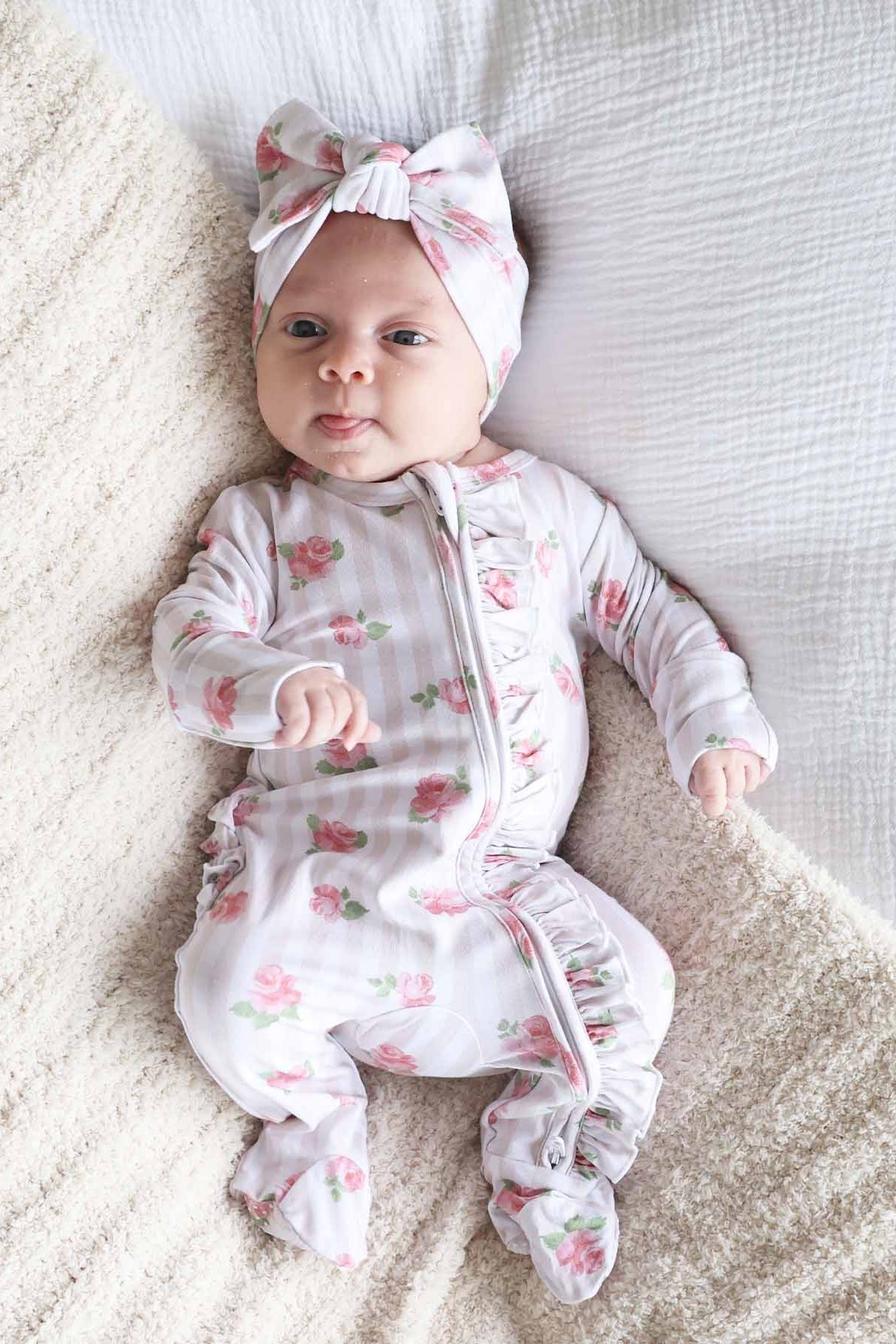 Rosy & Cozy Ruffle Zipper Footie