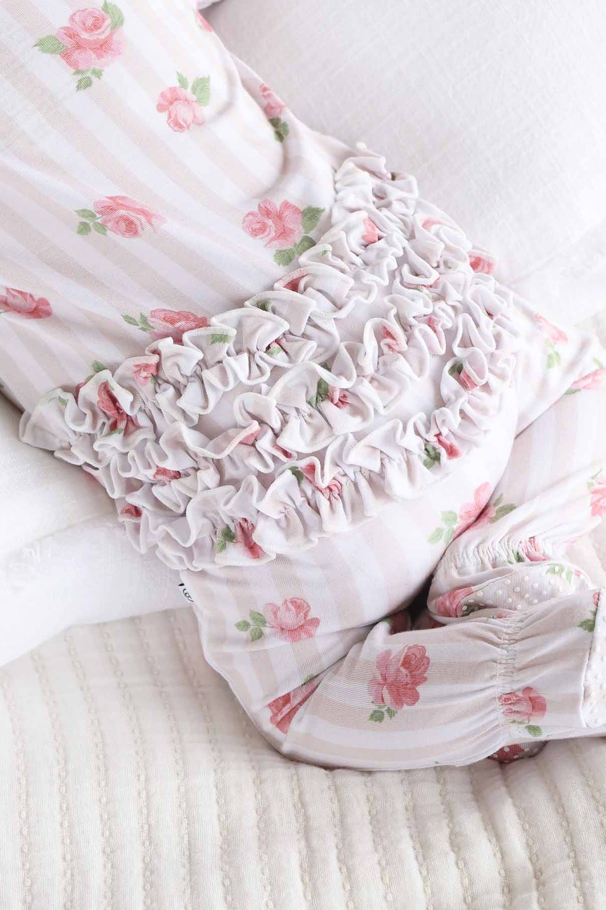 Rosy & Cozy Ruffle Zipper Footie