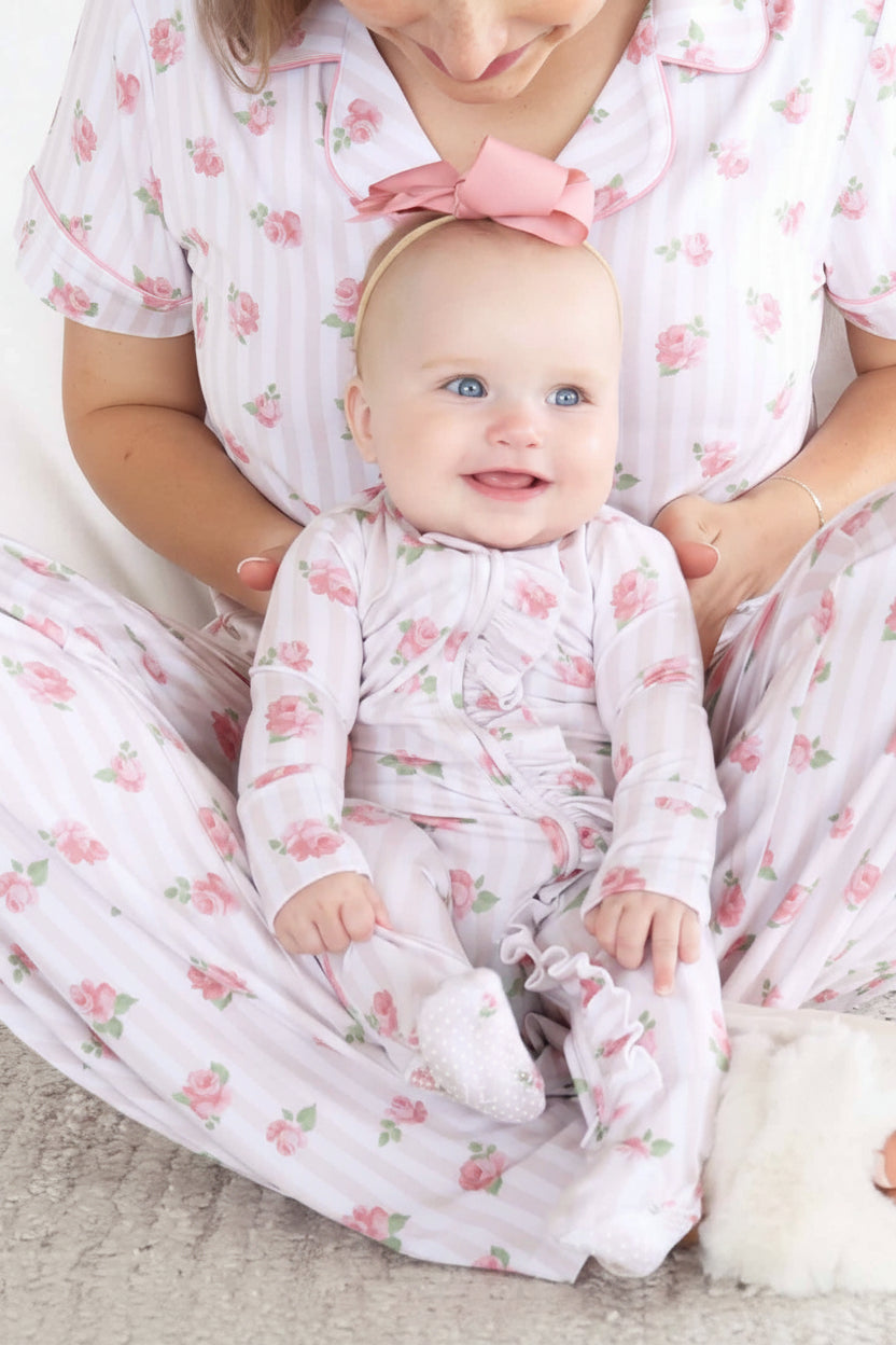 Rosy & Cozy Ruffle Zipper Footie