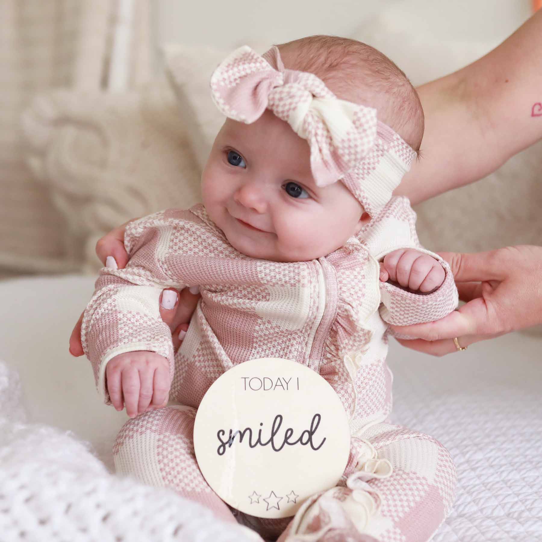 Bamboo Waffle Knit Large Bow Headwraps
